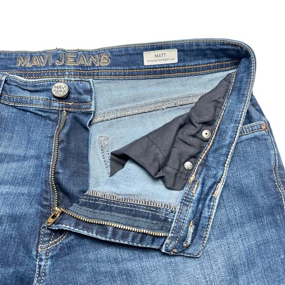 Mavi | Men | Matt Relaxed Mid Rise Straight Leg Jeans | Size 32x32 - Picture 9 of 14